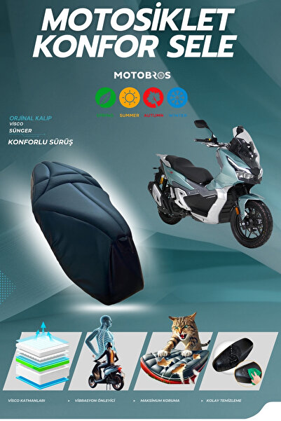 Motobros Rks Freccia 150 - 125 Uyumlu Konfor Sele Kılıfı Visco Sünger - (YIRT...