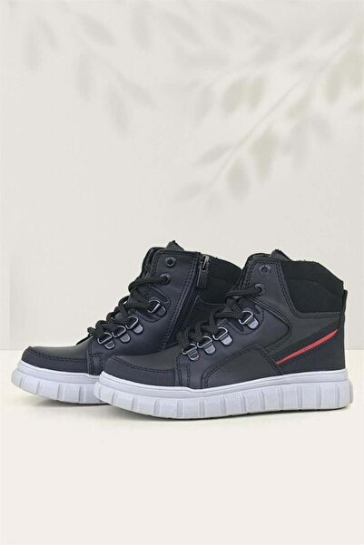 Rakerplus Genuine Leather Black Zippered Boy's Boots