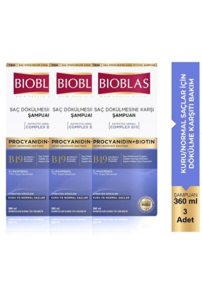 Bioblas Şampuan 360ml Procyanidin + Biotin Anti-stress Şampuanı X 3 Adet