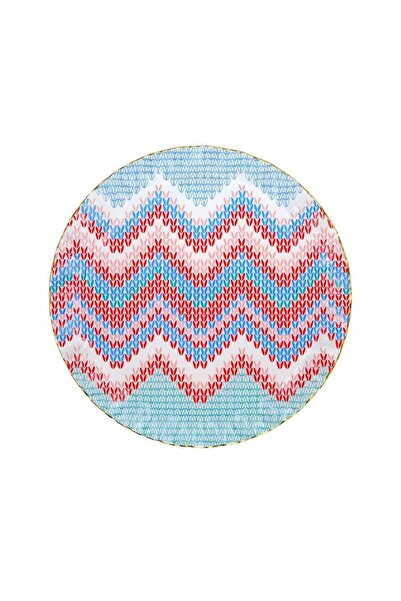 Glore Knitted Gold Gilded Glass Serving Plate Set for 6 People 28092