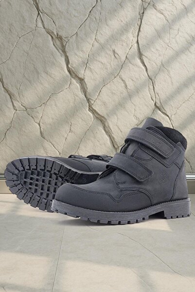 Rakerplus Pixel Справжня шкіра Чорний нубук Чоловічі дитячі черевики на липучках