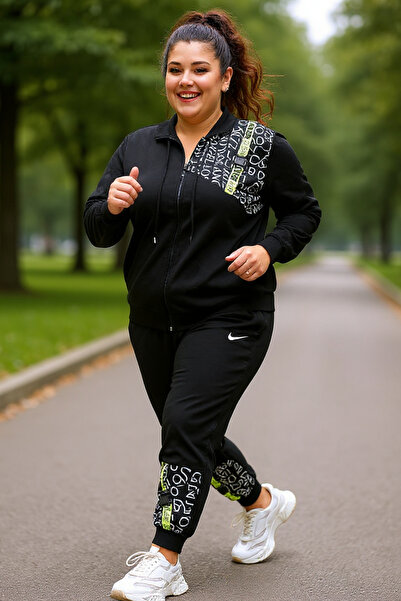 Ebsumu Γυναικείο σετ φόρμας Neon Tape με λεπτομέρεια μαύρη γραφή