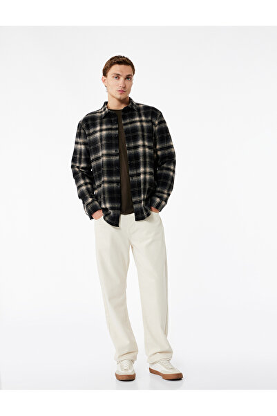 Koton Регулярна кройка, дълъг ръкав, копчета, класическа яка, риза тип дървар