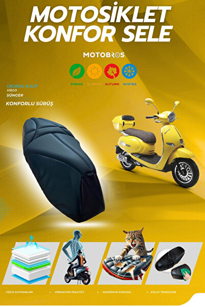 Motobros غطاء مقعد دراجة كوبا بريلانت 125 - 125 برو مريح من الإسفنج الفيسكو (...