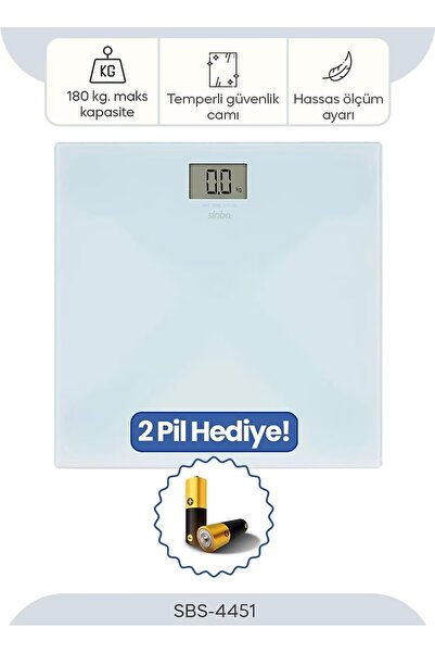 Sinbo Sbs-4451 Dijital Banyo Baskülü - Açık Gri