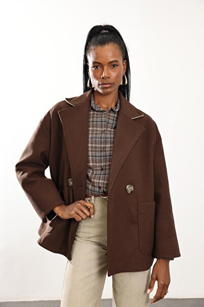 5in1Canpolat Brown Oversize Cashmere Coat