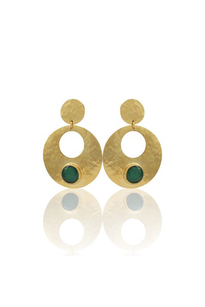 Design by Kadir Kadir Jewellery 22 Ayar Altın Kaplama Vintage Küpe -El İşçili...
