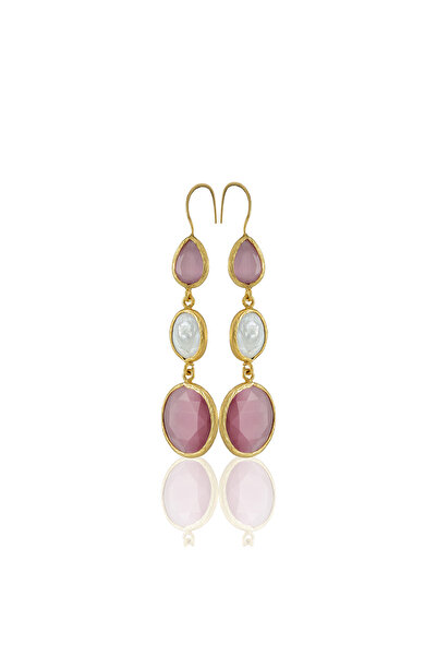 Design by Kadir Kadir Jewellery 22 Ayar Altın Kaplama Kadın İnci Küpe -El İşç...
