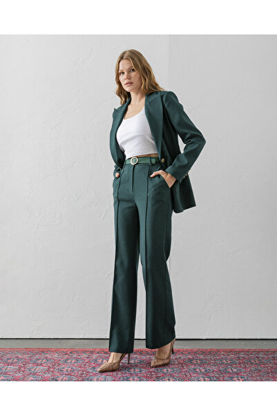 VUNTAL Belted Polyviscon Palazzo Trousers