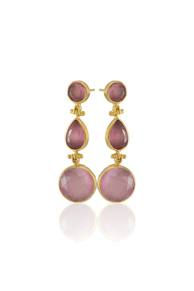 Design by Kadir Kadir Jewellery 22 Ayar Altın Kaplama Vintage Küpe -El İşçili...