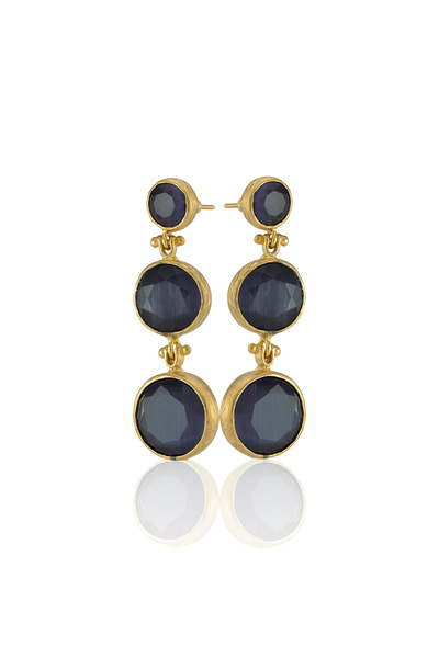 Design by Kadir Kadir Jewellery 22 Ayar Altın Kaplama Vintage Küpe -El İşçili...