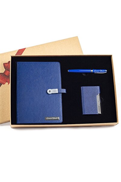 hediyerengi Kişiye Özel Usb'li Defter Kartvizitlik Ve Roller Kalem Seti Tasar...