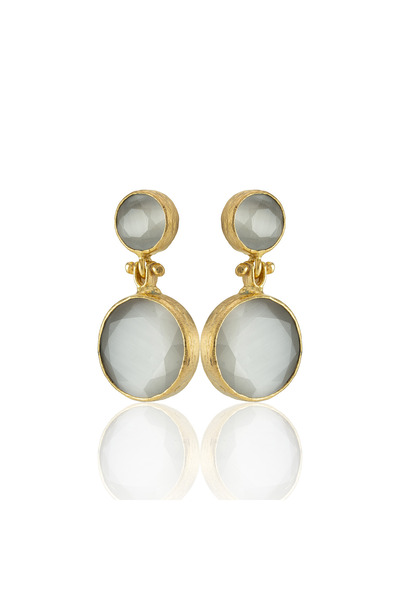 Design by Kadir Kadir Jewellery 22 Ayar Altın Kaplama Kadın Taşlı Küpe -El İşçiliği Ve Hipoalerjenik Küpe