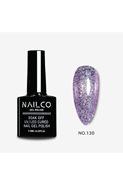 Naıl Co Uv Led Kalıcı Oje 7.5 ml Glitter Seri Nailco 130