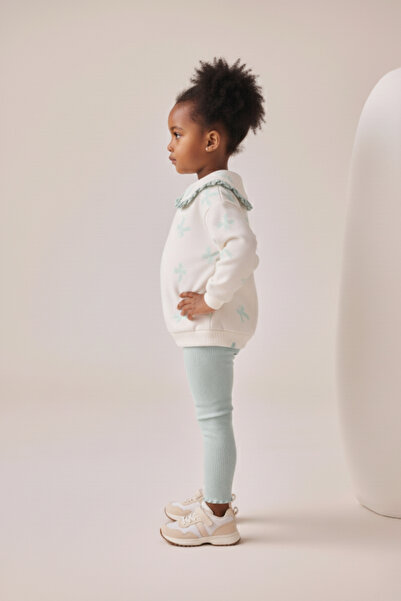 Minipodyum Κοριτσίστικο κολάν με βολάν με γιακά μωρού διπλό σετ