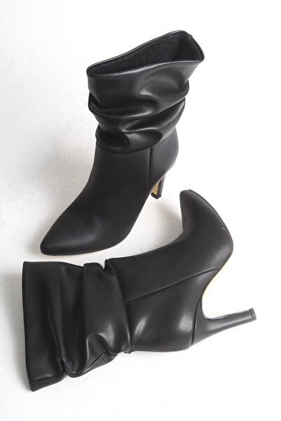 Riccon Lesxipha Kadın Körüklü Kısa Çizme 0012203 Siyah Cilt