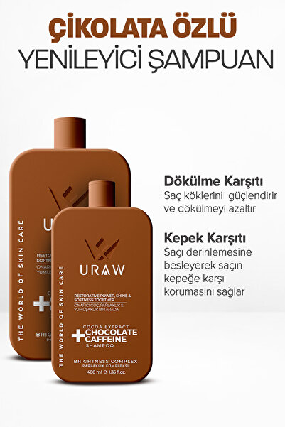 Uraw Chocolate Caffeine Shampoo ( Kakao Ekstratlı Yüksek Onarıcı Çikolata Şampuanı )