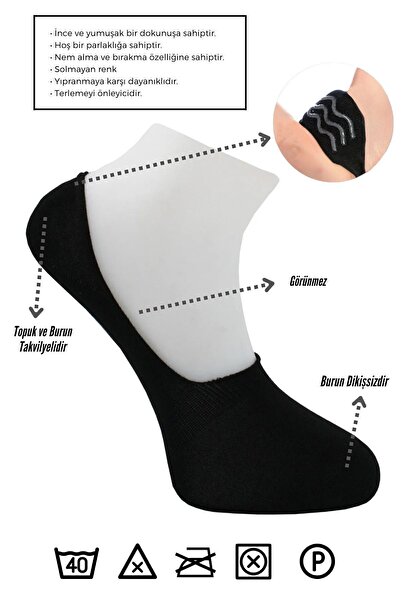 KARDEŞLER ÇORAP Men's Bamboo Ballet Assortment Colorful Socks Stitch-Free Invisible Anti-Slip Heel Silicone Pack of 4