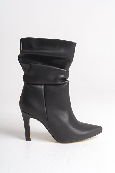 Riccon Lesxipha Kadın Körüklü Kısa Çizme 0012203 Siyah Cilt