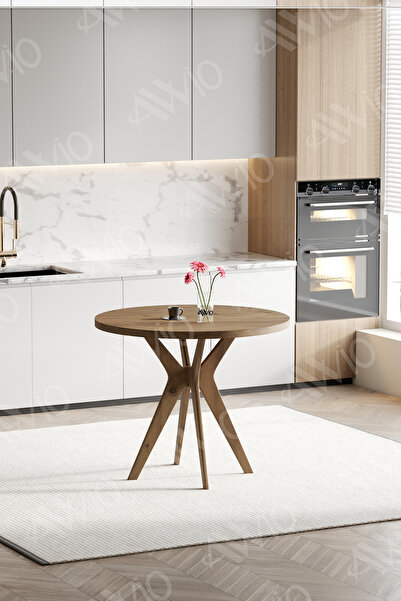 AVVİO Paul Serisi 90x90cm Yuvarlak Mutfak Masası Yemek Masası Balkon Masası C...