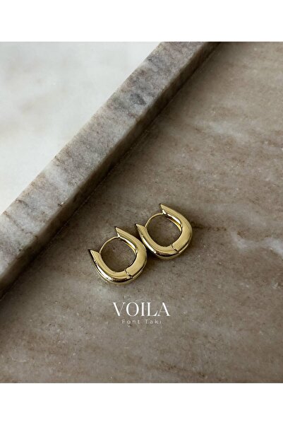 Font Parlak Minimalist Klipsli Küpe