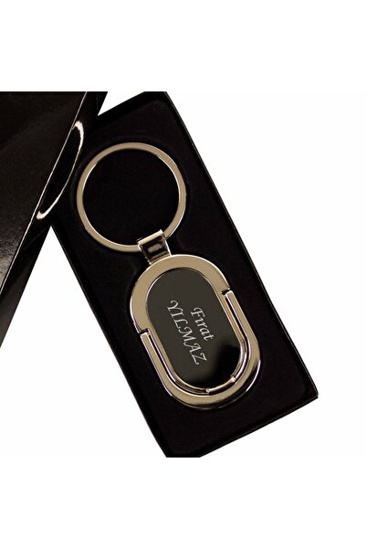 hediyerengi Isme Özel Telefon Stantlı Metal Oval Anahtarlık