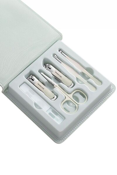 Chavin Çantalı 6 Parça Çelik Manikür Tırnak Makası Kulak Temizleme Seti cin811ys