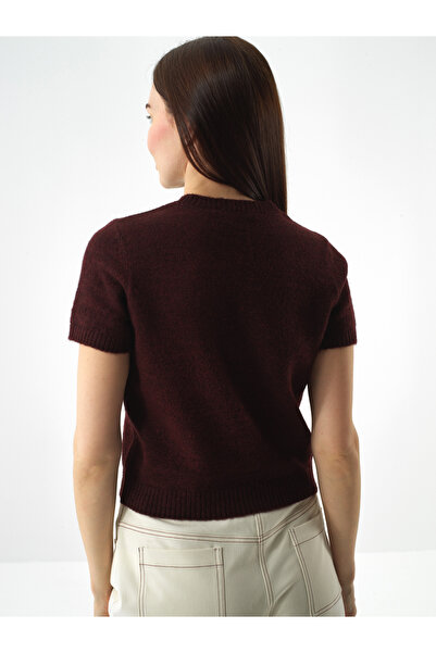 Xint Kadın Bordo Yumuşak Dokulu Regular Fit Kazak