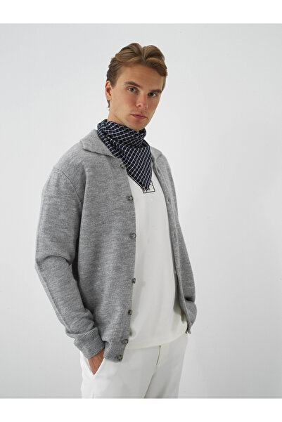 Xint Erkek Gri Yumuşak Dokulu Regular Fit Hırka