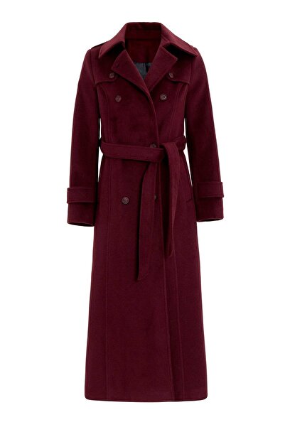 Olcay Dlouhý kabát s dvojitým zapínáním a detailem pláštěnky MÜRDÜM 3087