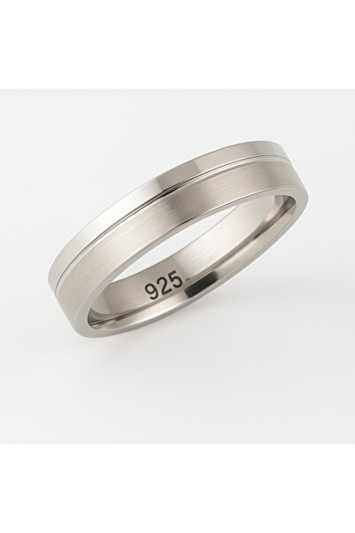 deren gümüş 5mm Mat Parlak Zarif Tasarım Erkek Gümüş Alyans