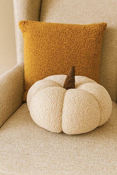 Madame Clean Home Teddy Decorative Pumpkin Pillow and Inner-Filled Cushion