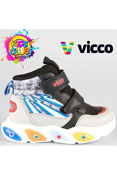 Vicco حذاء ديفيد فيلون للأطفال ذو نعل مطاطي مُضاء باللون الأسود