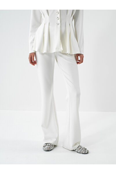 Xint Kadın Ekru Modal Dokulu Regular Fit Pantolon