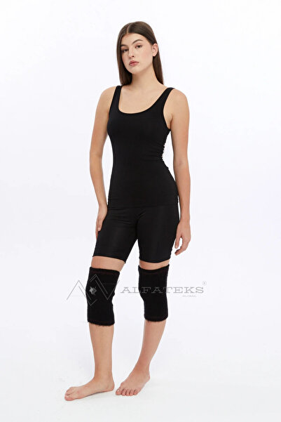 ALFATEKS Black Woven Wool Knee Warmers - Keep You Warm - Good for Joint Pain - Shipped in Pairs