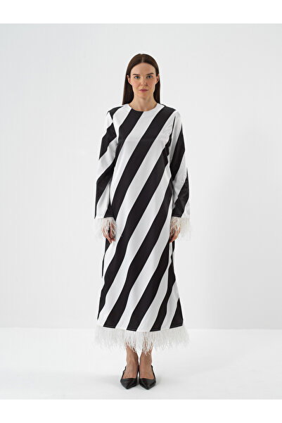 Xint Kadın Siyah Formunu Koruyan Regular Fit Elbise