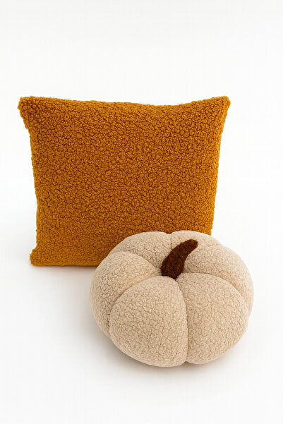 Madame Clean Home Teddy Decorative Pumpkin Pillow and Inner-Filled Cushion