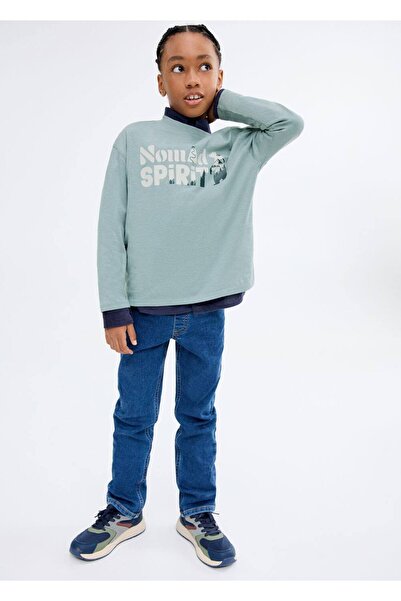 MANGO Kids Desenli pamuklu tişört