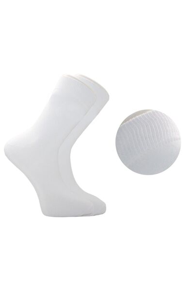 KARDEŞLER ÇORAP Men's White Cotton Socks Long Socks 6 Pack