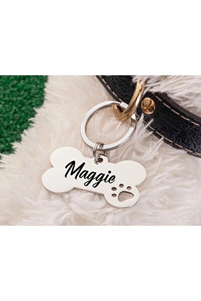 PATİMİO Isme Özel Çelik Kedi Köpek Isimlik Künyesi Silver