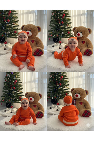 MeaShop Teddy Bear Beret Corded 3-Piece Baby Girl Set / Kids Set