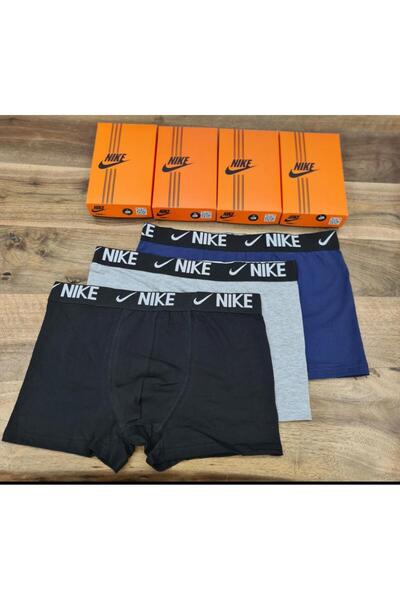 Blue Ocean Nikei 3'lü Kutulu Pamuklu Likralı Erkek Boxer