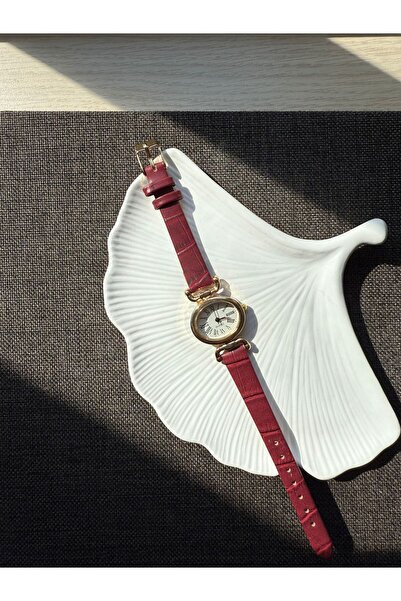 rubsey Retro Minimal Deri Kordon Vintage Kadın Kol Saati Kelebek Model