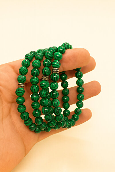 grs oyuncak Doğal Malahit Taşı 8mm Bileklik 1 Adet