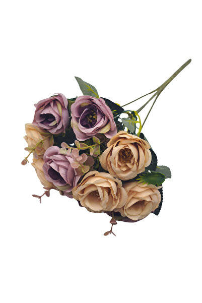 Çınar çiçekçilik Yapay Gül Demeti Dekoratif Çiçek Ev Ofis Dekor 5 dal 25 cm uzunluk