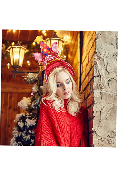 Toyska Metallic Foil Balloon, Party Hat, 31 x 50 cm, Red