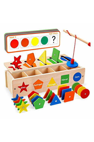 Toyska Montessori game of motor skills, color sorting, shape association and ...
