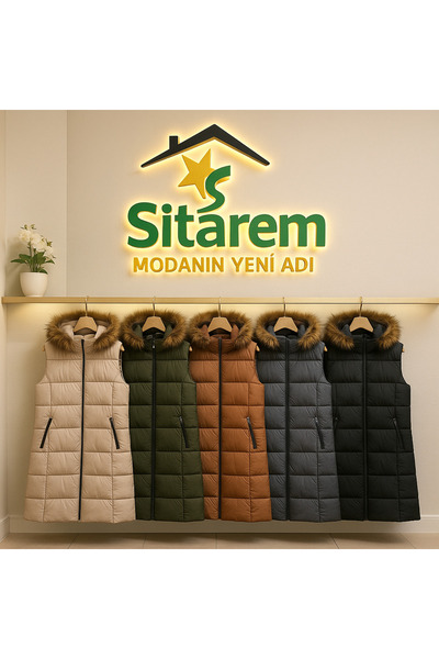 MODA kapüşonlu kürklü kadın şişme yelek,kapuşonlu tak çıkar kürklü şişme yelek.kadın şişme yelek