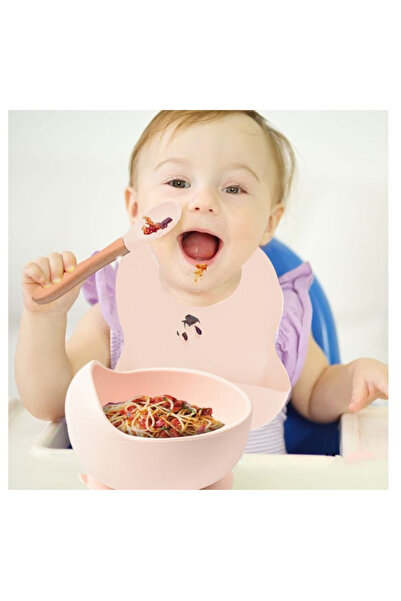 Toyska Set of 10 baby and child diversification pieces made of silicone, allergen-free, pale pink