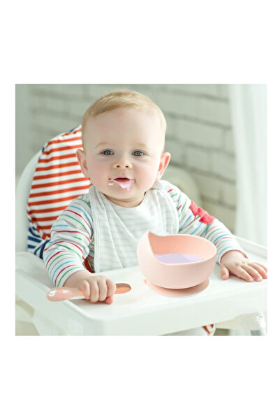 Toyska Set of 10 baby and child diversification pieces made of silicone, allergen-free, pale pink